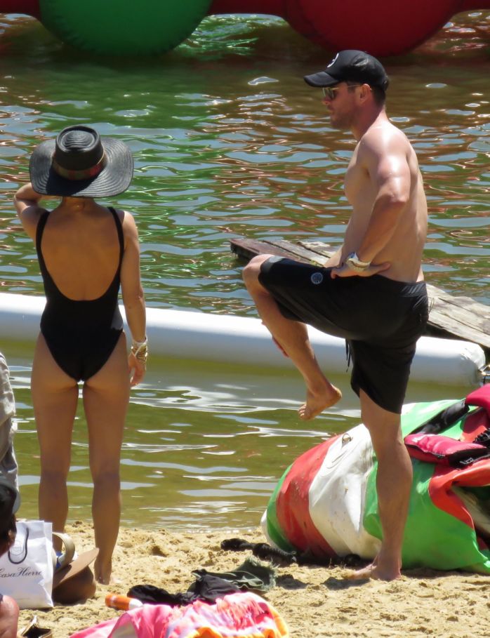 Elsa Pataky In A Black Swimsuit At The Senpere Lake In France
