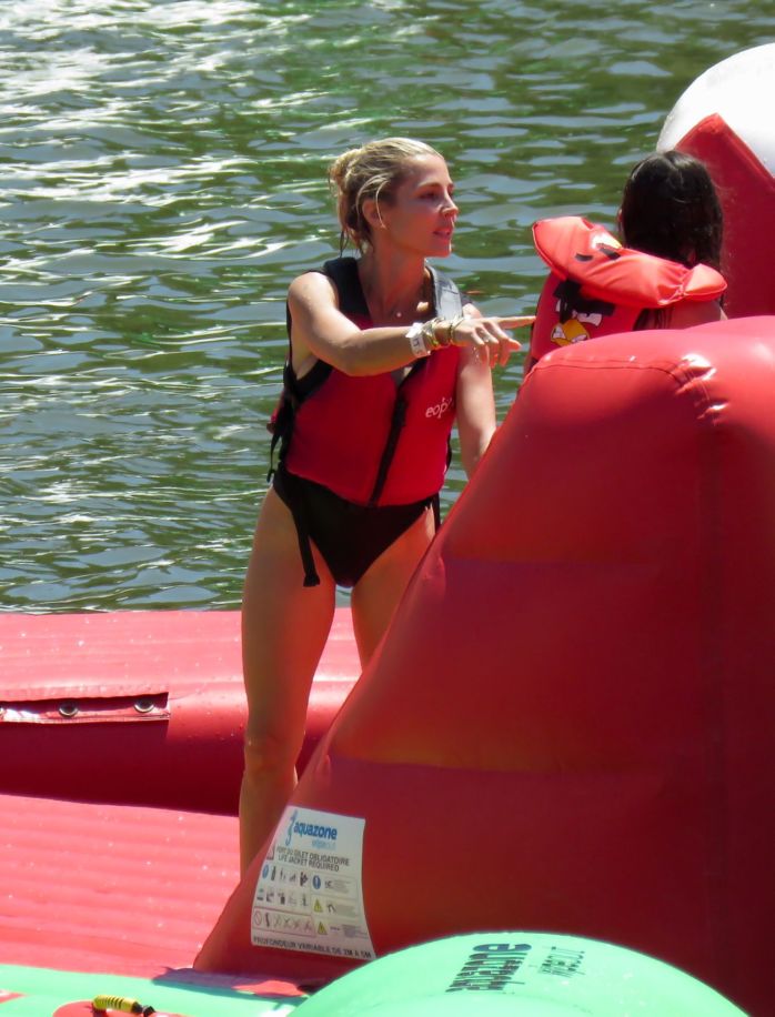 Elsa Pataky In A Black Swimsuit At The Senpere Lake In France