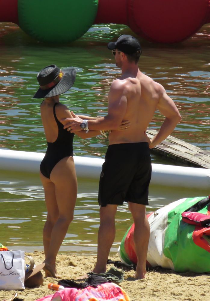 Elsa Pataky In A Black Swimsuit At The Senpere Lake In France