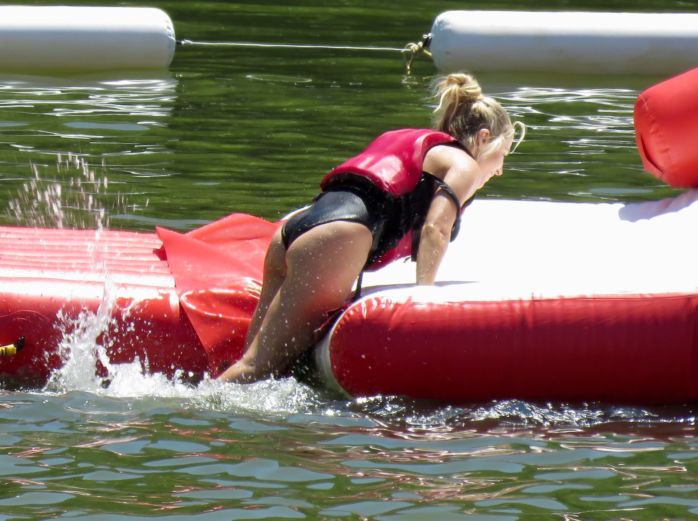 Elsa Pataky In A Black Swimsuit At The Senpere Lake In France