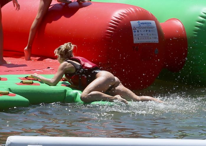 Elsa Pataky In A Black Swimsuit At The Senpere Lake In France