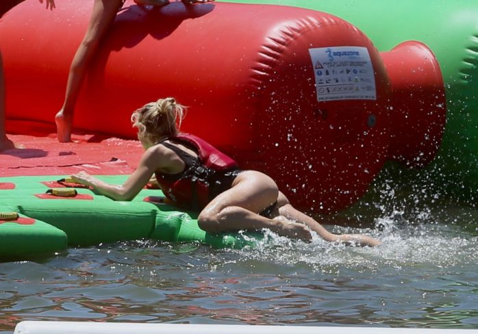 Elsa Pataky In A Black Swimsuit At The Senpere Lake In France