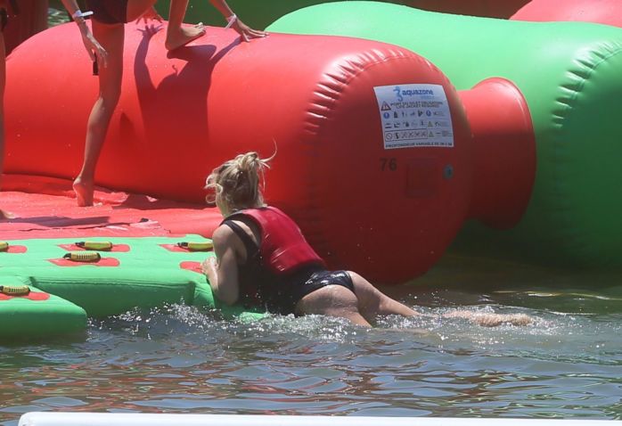 Elsa Pataky In A Black Swimsuit At The Senpere Lake In France